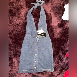 Pretty little thing halter jean dress